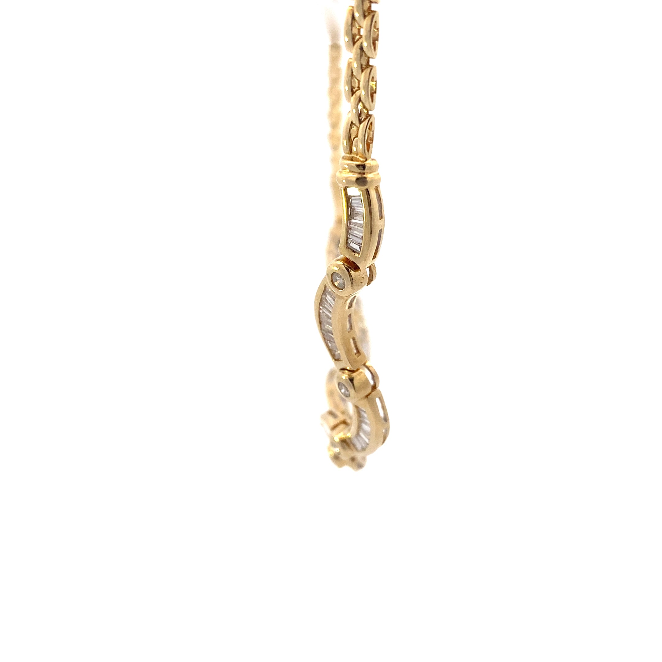 18K Yellow Gold Diamond Baguette Panther Necklace - 0.70ct