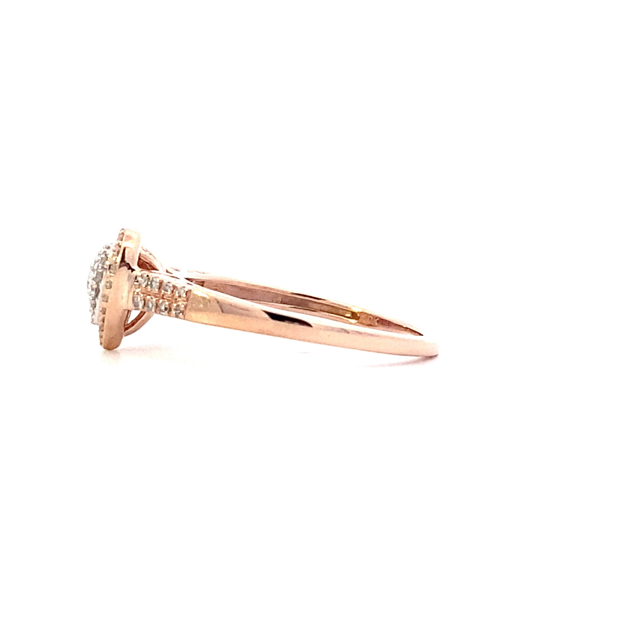 10K Rose Gold Women's Diamond Heart Ring - 0.08ct