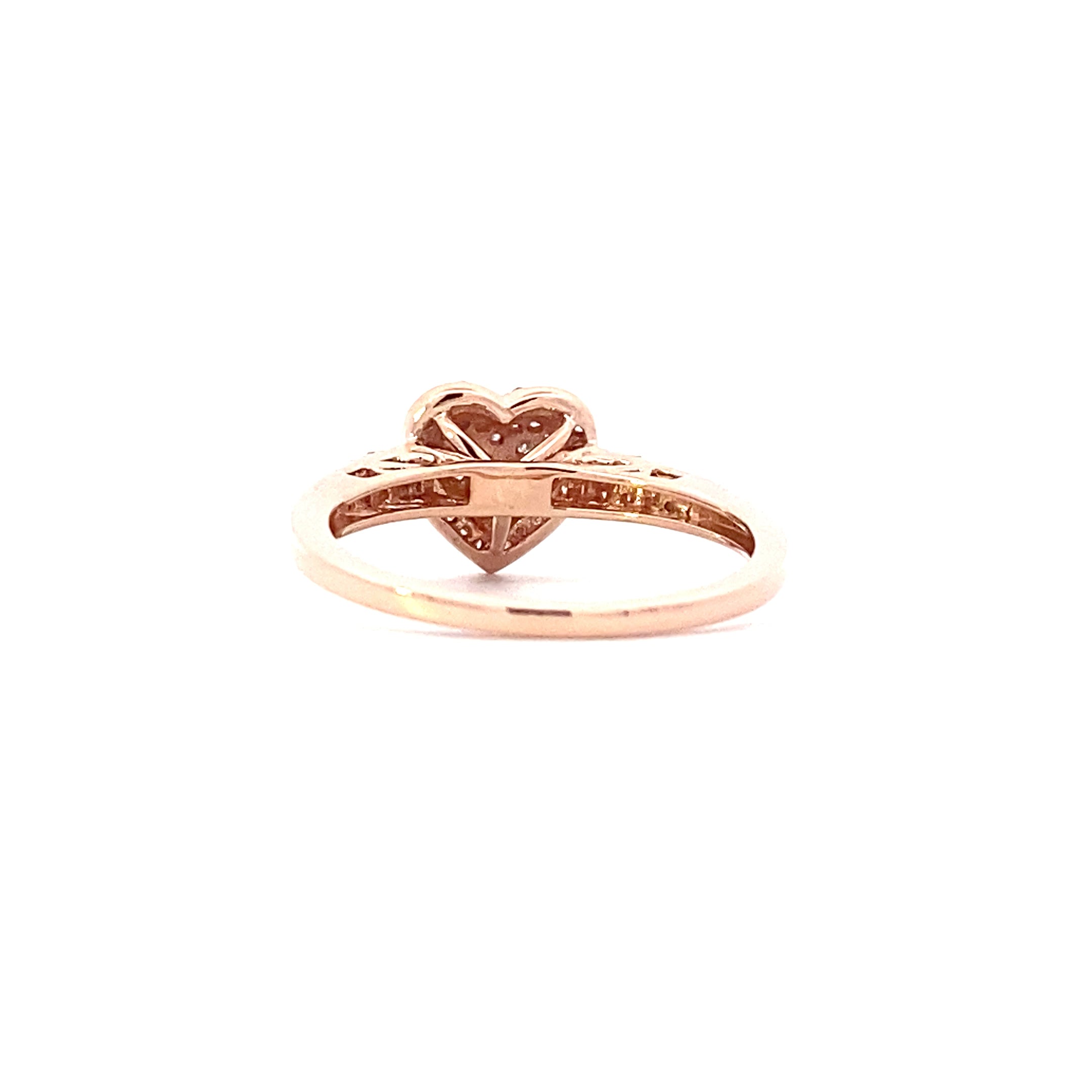 10K Rose Gold Women's Diamond Heart Ring - 0.08ct