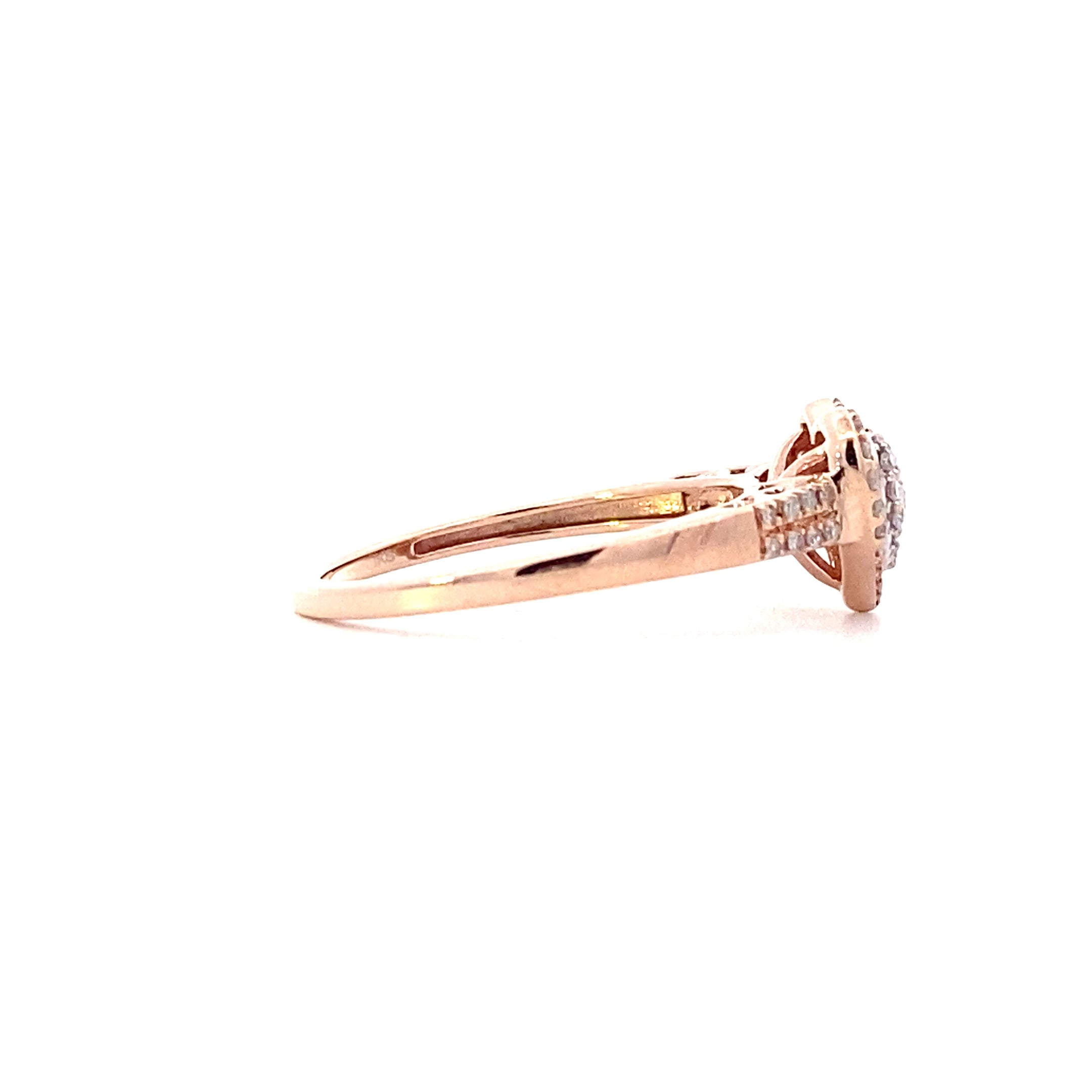 10K Rose Gold Women's Diamond Heart Ring - 0.08ct