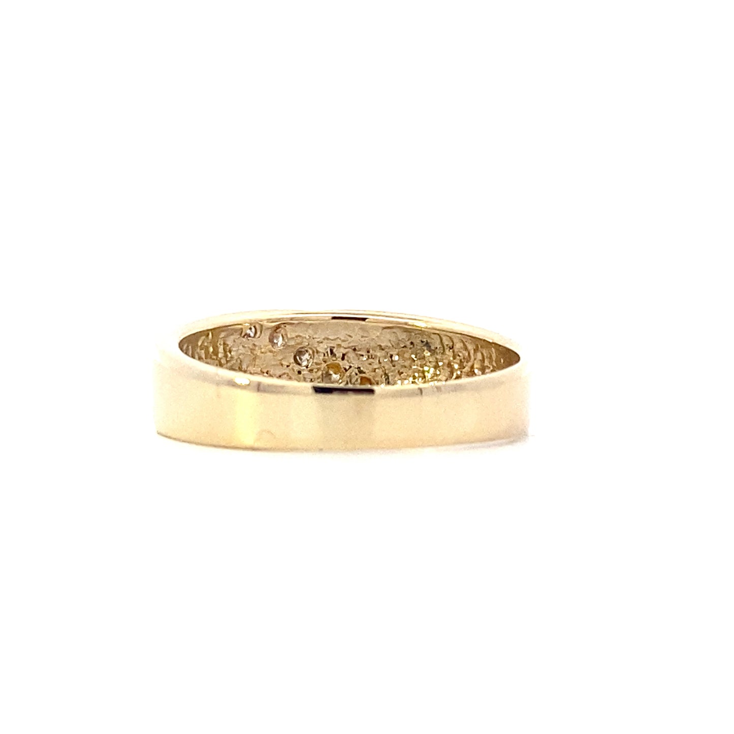 14K Yellow Gold Diamond Men's Band - 0.16ct