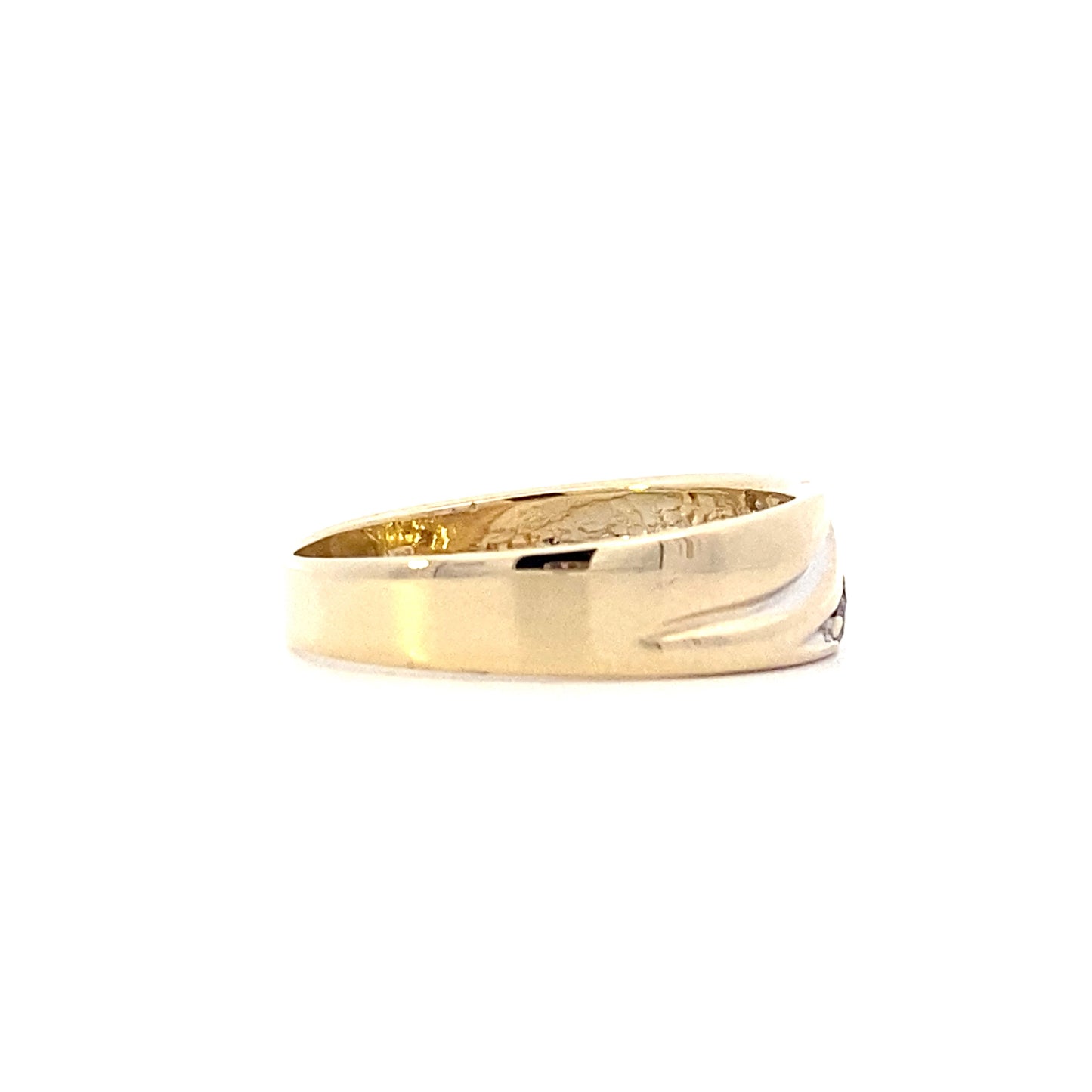 14K Yellow Gold Diamond Men's Band - 0.16ct
