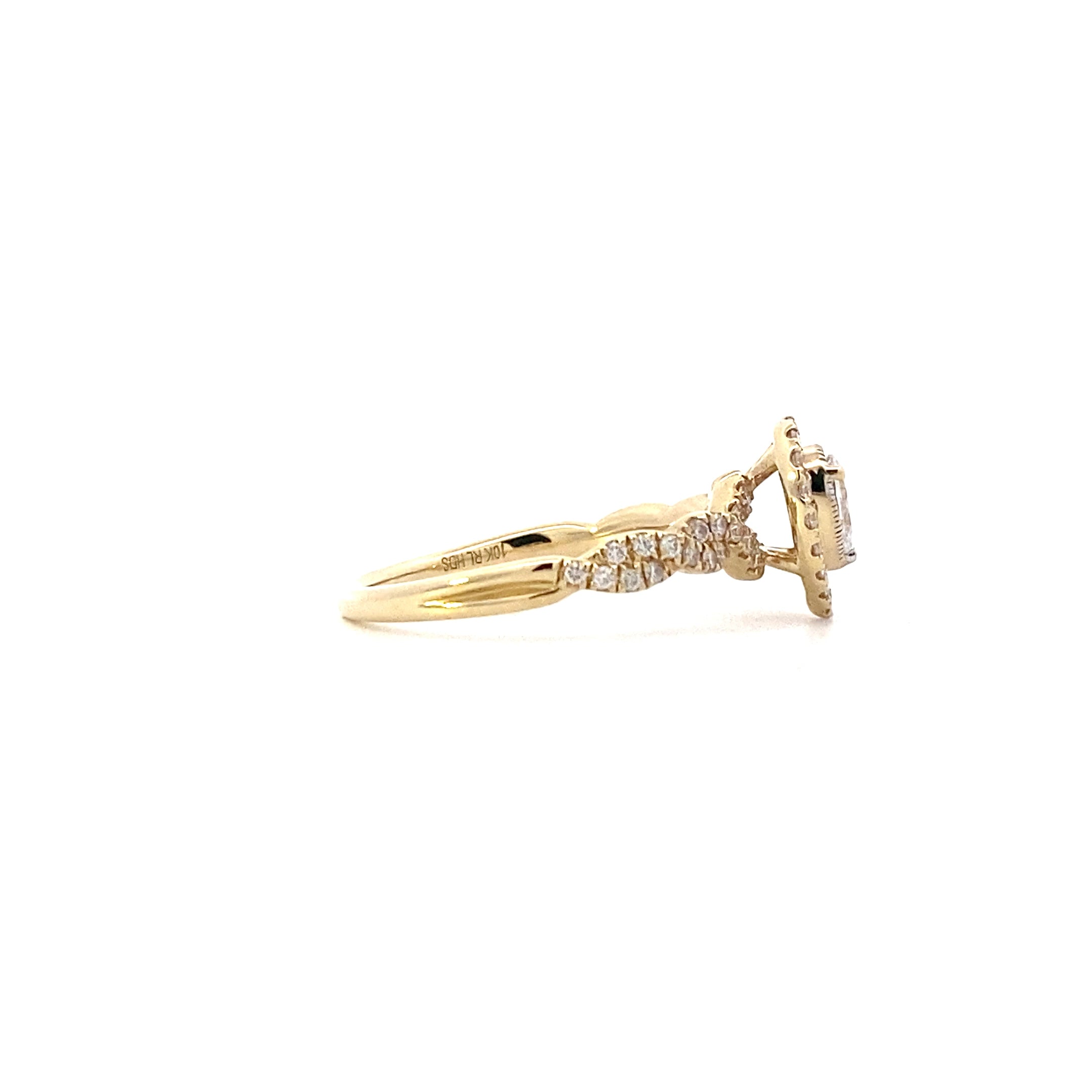 10K Yellow Gold Women's Pear Diamond Ring - 0.45ct