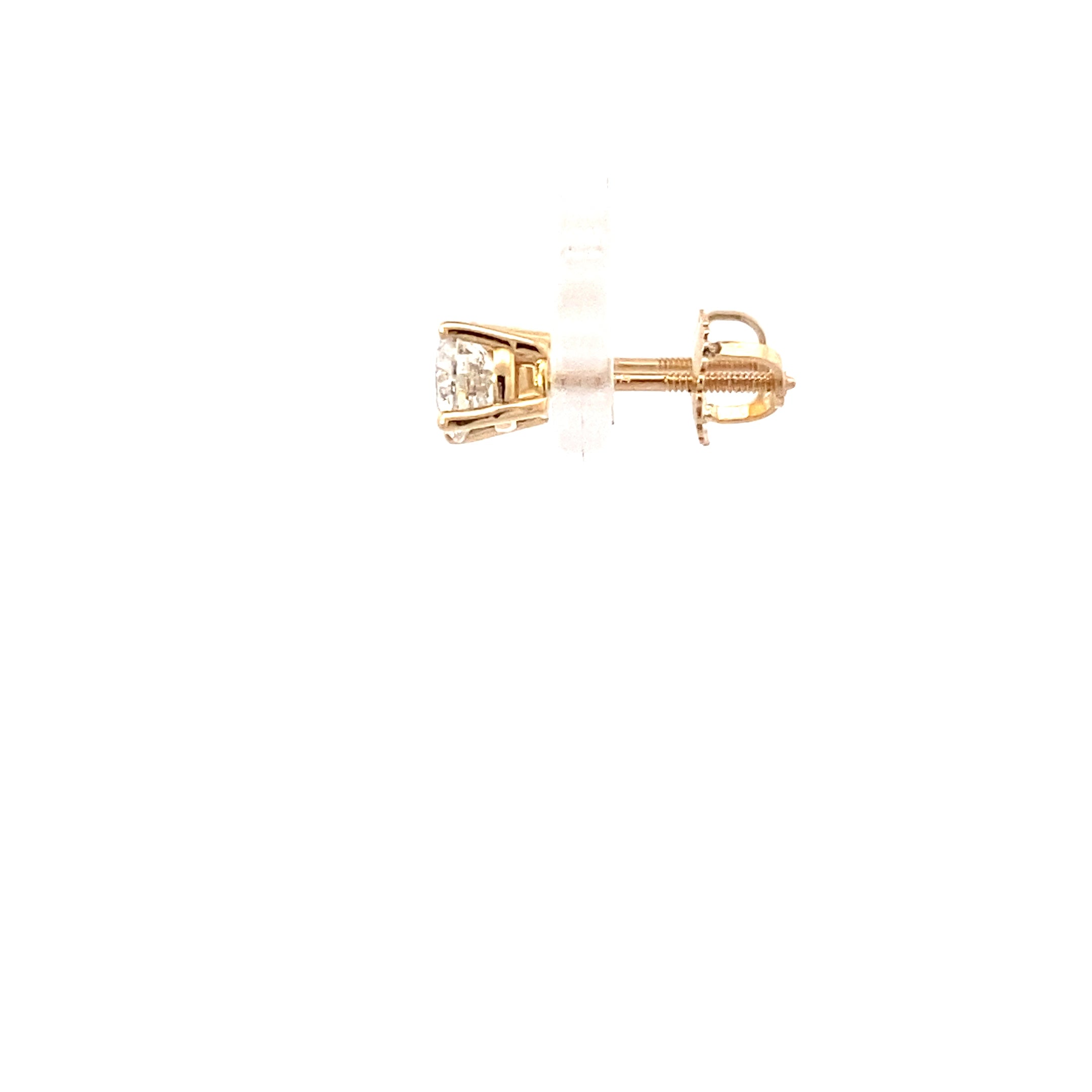 14K Yellow Gold Diamond Solitaire Earrings - 1.0ct