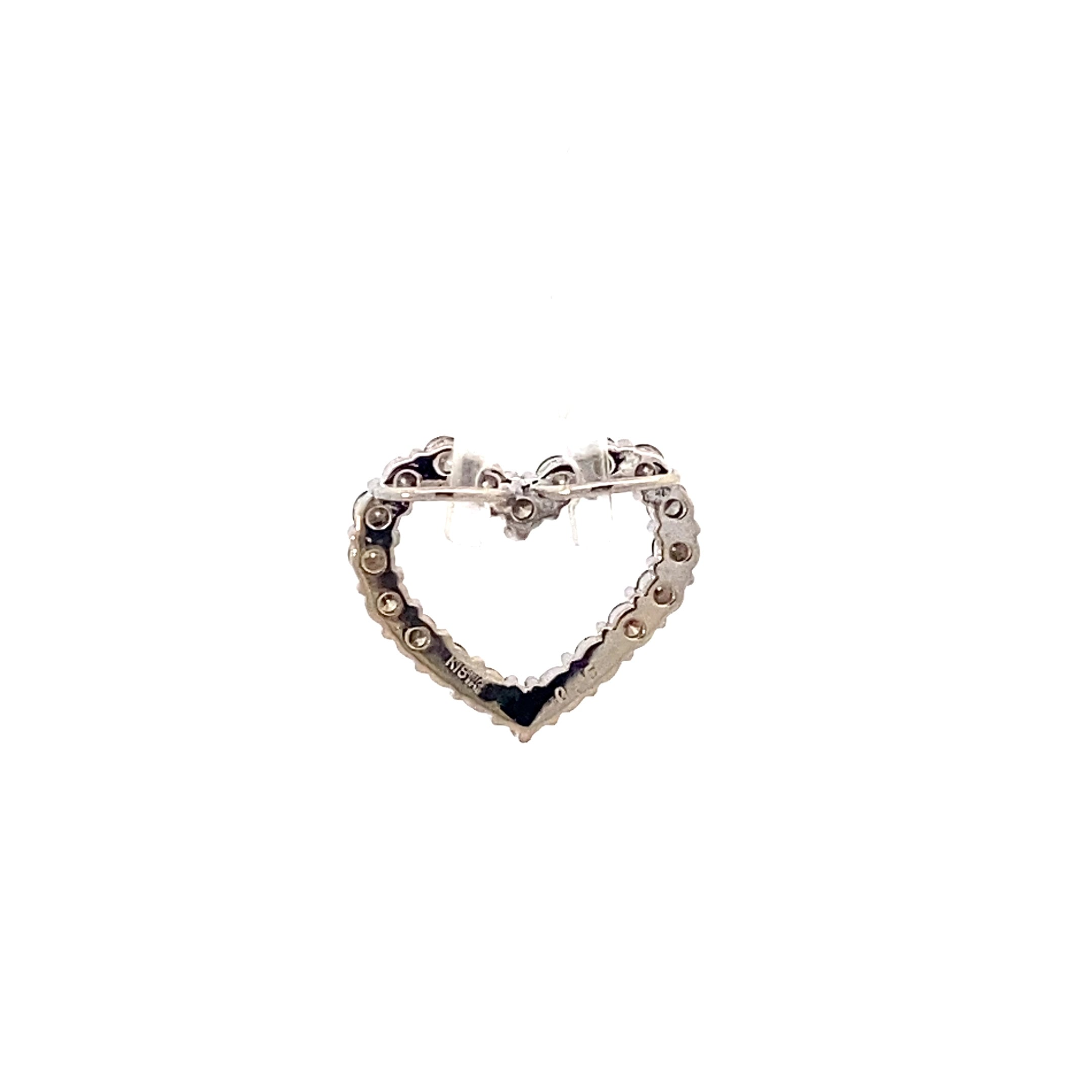 18K Yellow Gold & Rhodium Diamond Heart Pendant - 0.50ct