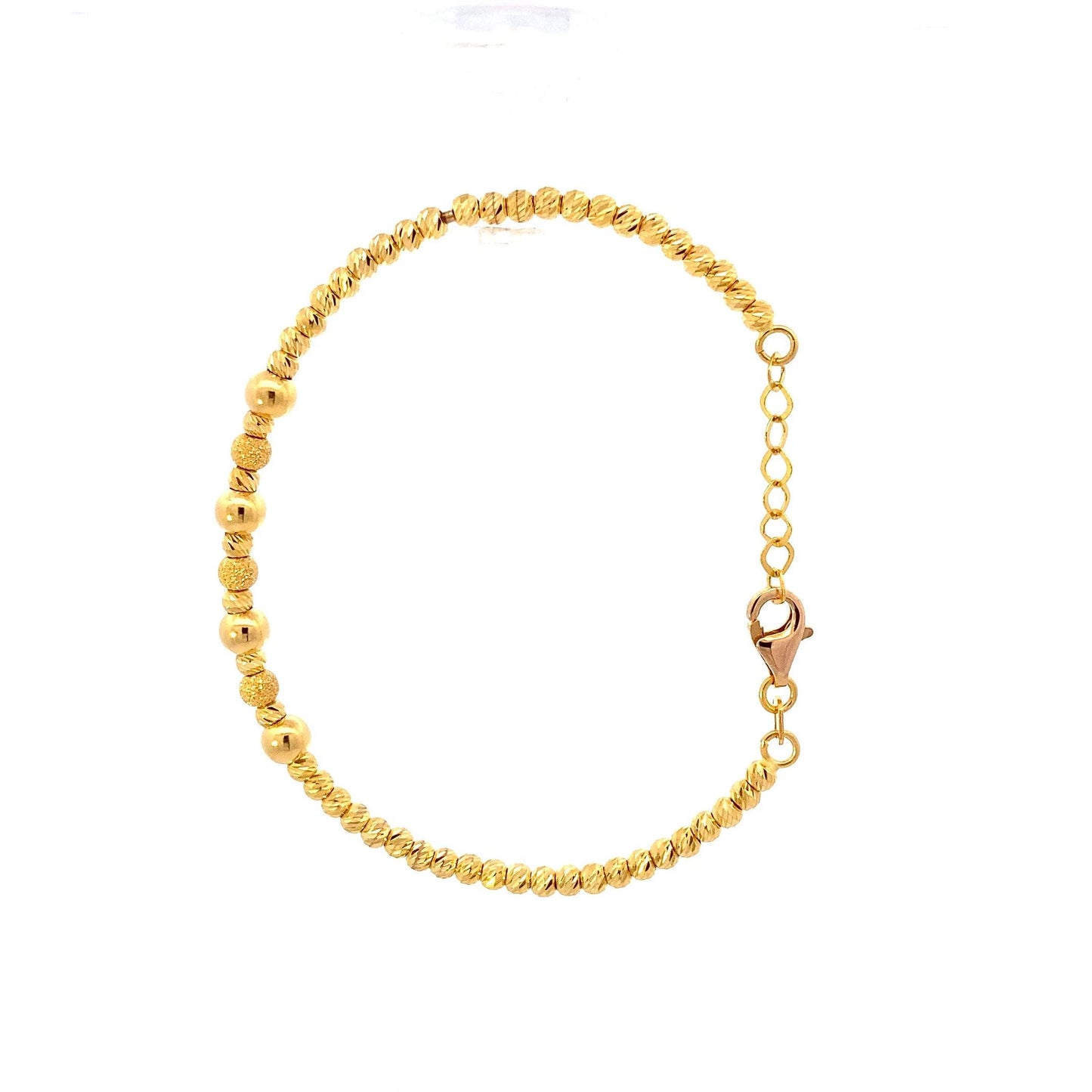 21K Yellow Gold Adj. Beaded Bracelet - ipawnishop.com