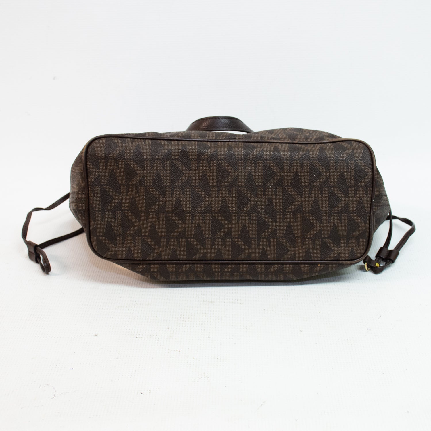 Michael Kors Jet Set MK Signature Logo Brown PVC Medium Reversible Tote