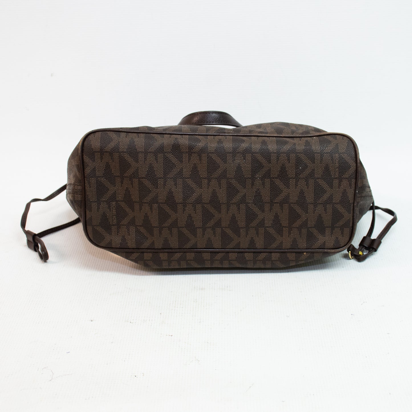 Michael Kors Jet Set MK Signature Logo Brown PVC Medium Reversible Tote