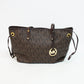 Michael Kors Jet Set MK Signature Logo Brown PVC Medium Reversible Tote