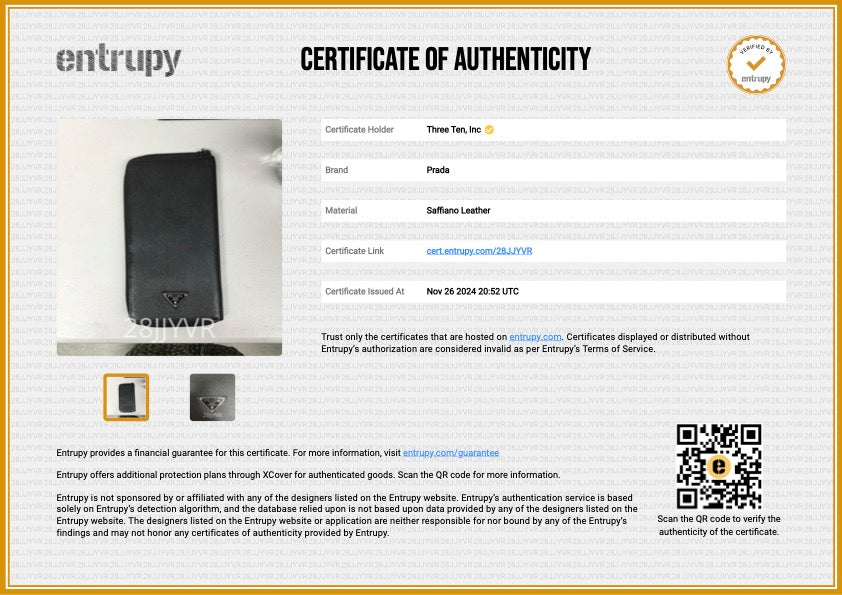 Prada Saffiano Leather Black Mens Zip Around Travel Wallet - 2N0724A