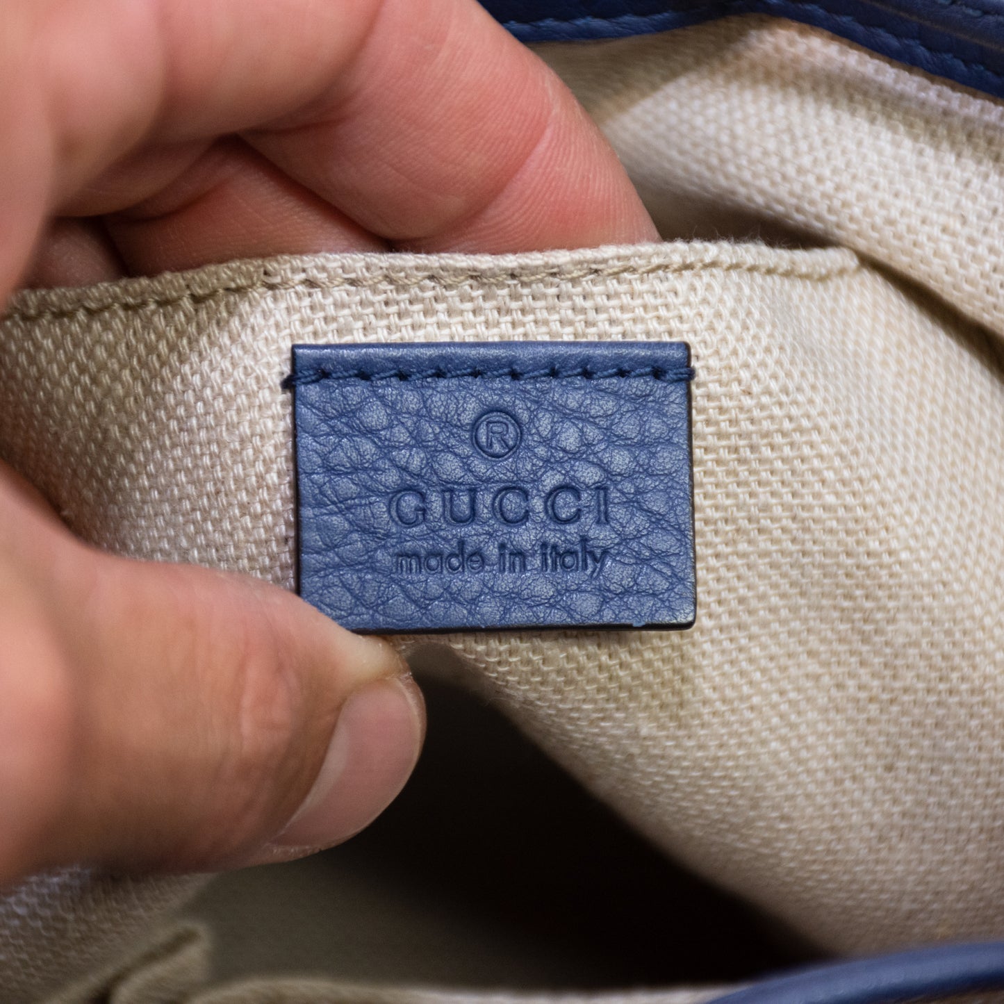 Gucci Khaki Canvas Leather Drawstring Shoulder Bag - 388704