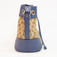 Gucci Khaki Canvas Leather Drawstring Shoulder Bag - 388704