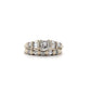 Alianza de compromiso y boda en oro blanco de 14 quilates - 0.91 CTTW