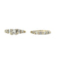 Alianza de compromiso y boda en oro blanco de 14 quilates - 0.91 CTTW