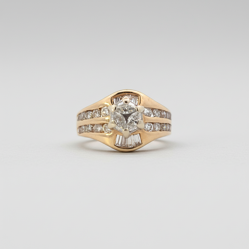 14K White Gold Women's Diamond Ring- 1.53ct