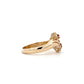 Anillo Flor de Diamantes para Mujer en Oro Amarillo de 14K Rubí - 0.18ct