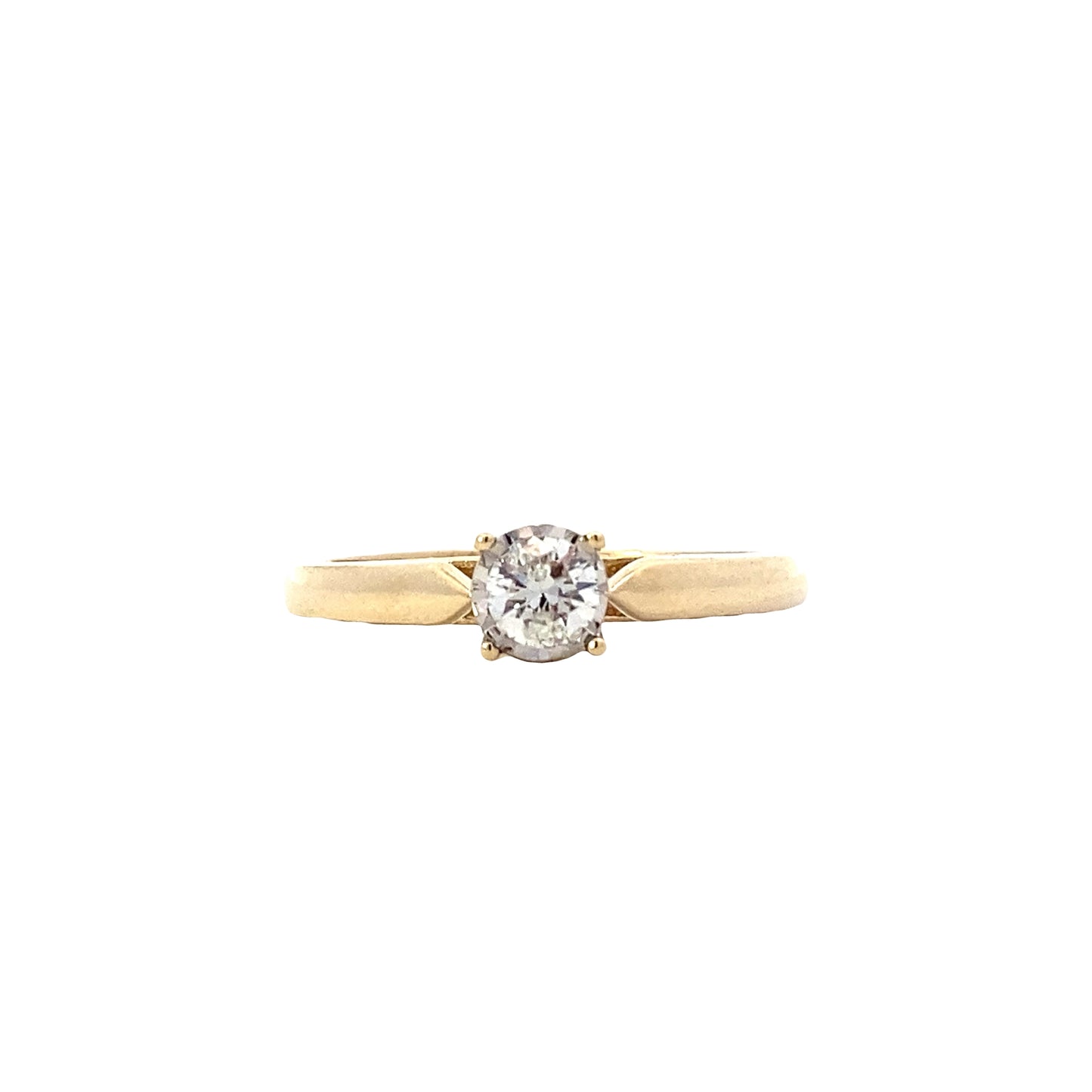 10K Yellow Gold Diamond Solitaire Ring - 0.34ct