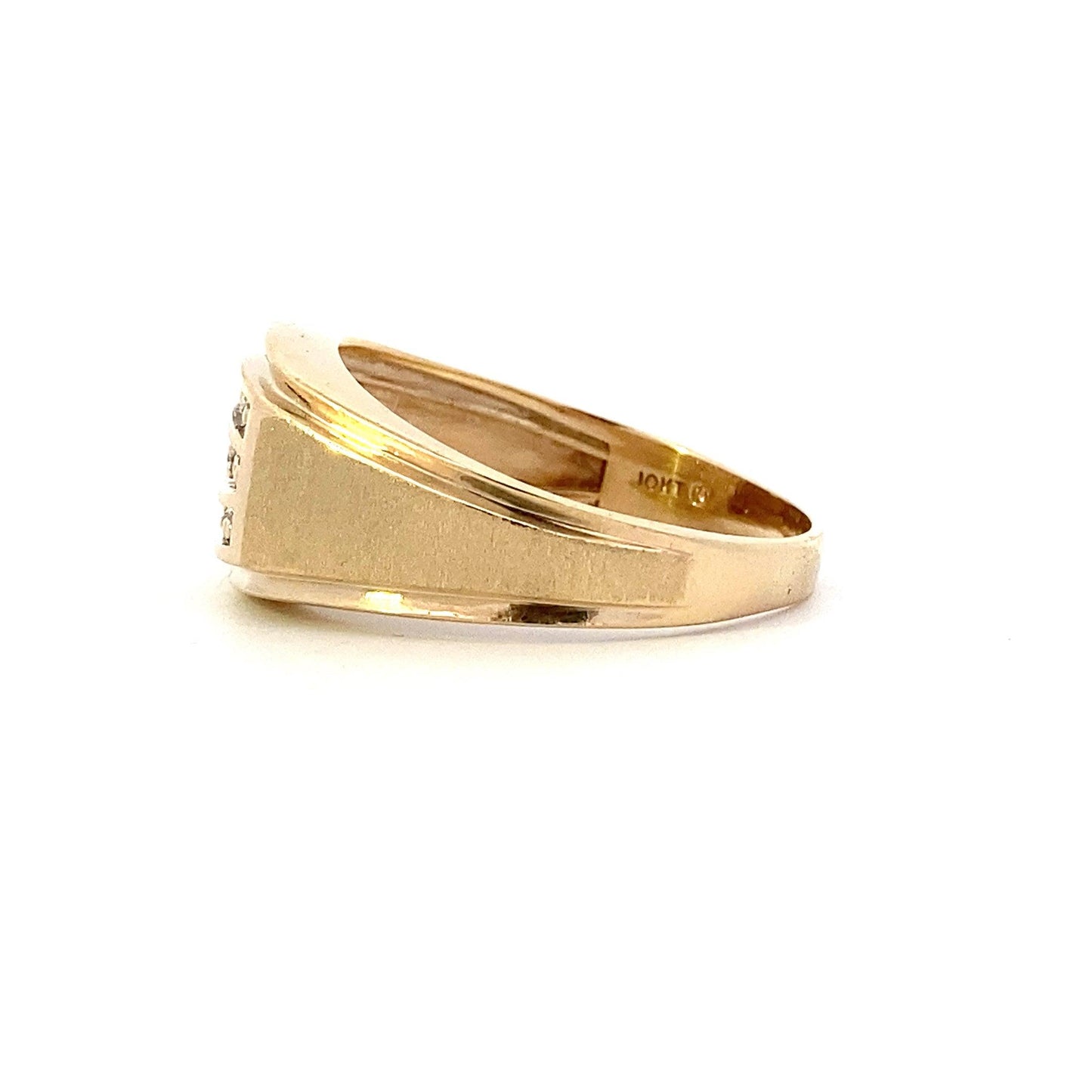 Anillo de diamantes para hombre en oro amarillo de 10 quilates - 0.30ct