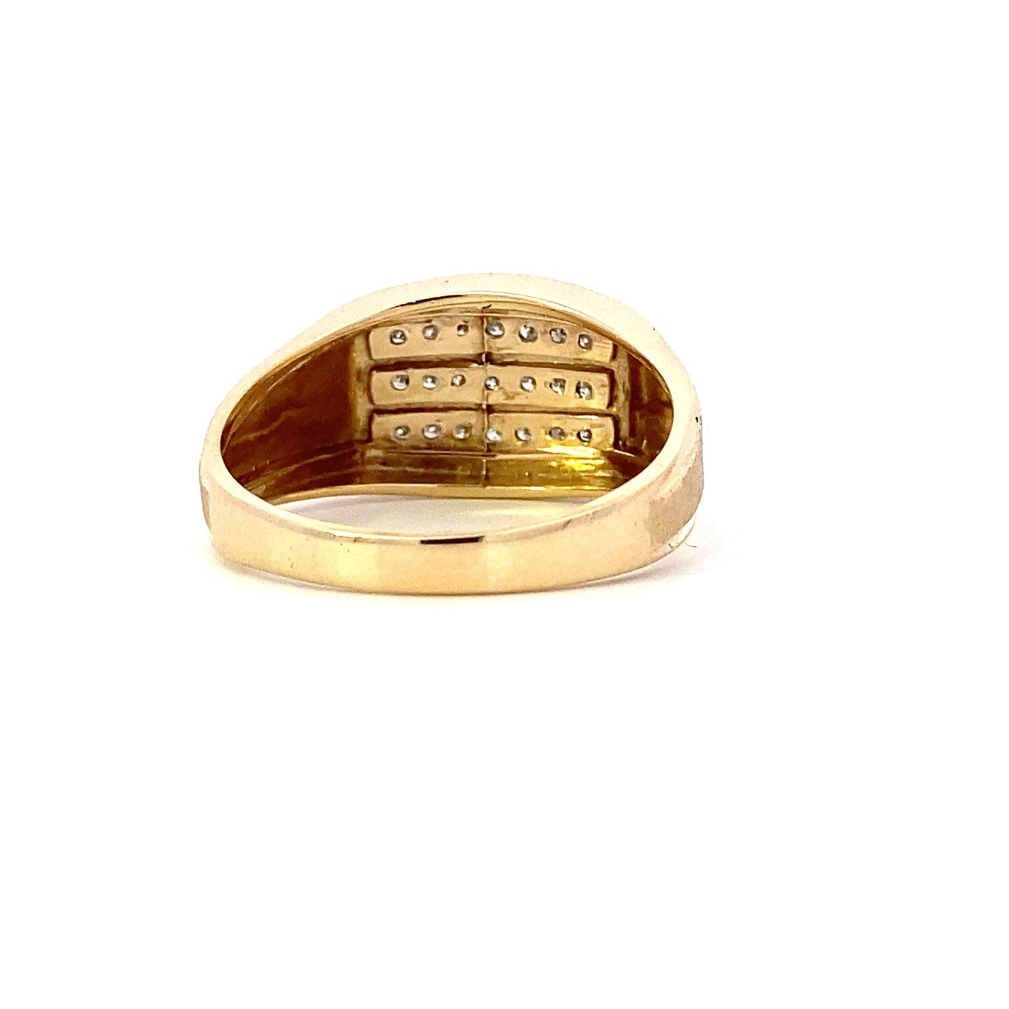 Anillo de diamantes para hombre en oro amarillo de 10 quilates - 0.30ct