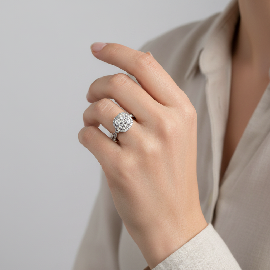14K White Gold Diamond Ring - 0.53ct