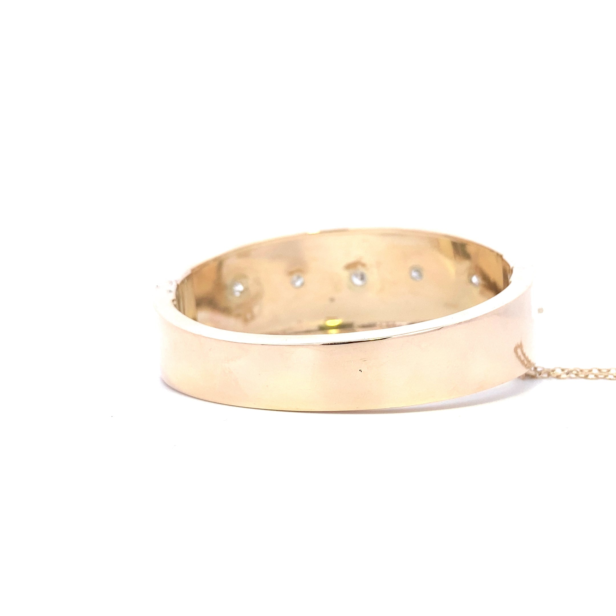 14K Yellow Gold Diamond Bangle Bracelet - 0.64ct