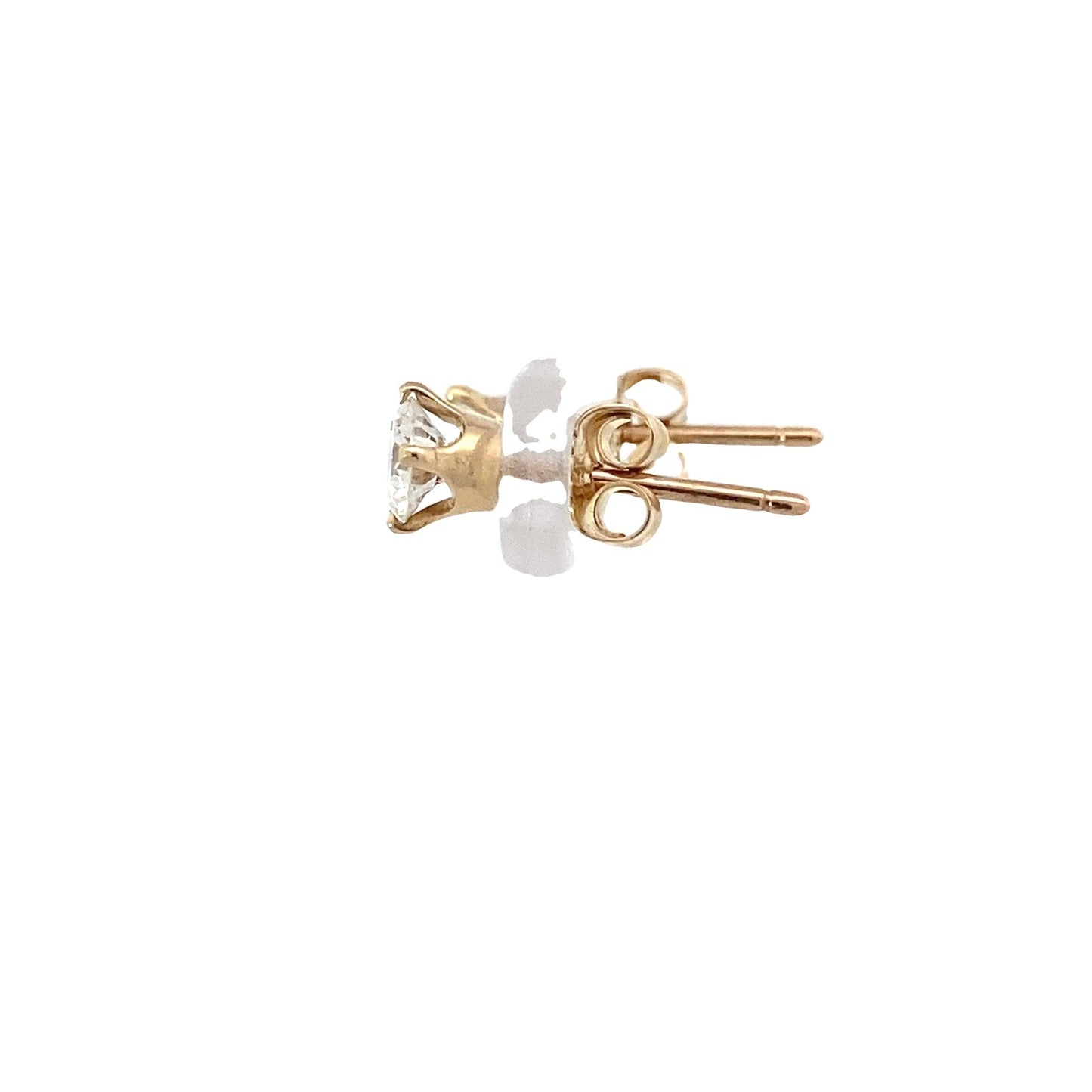 14K Yellow Gold Diamond Solitaire Earrings- 0.92ct