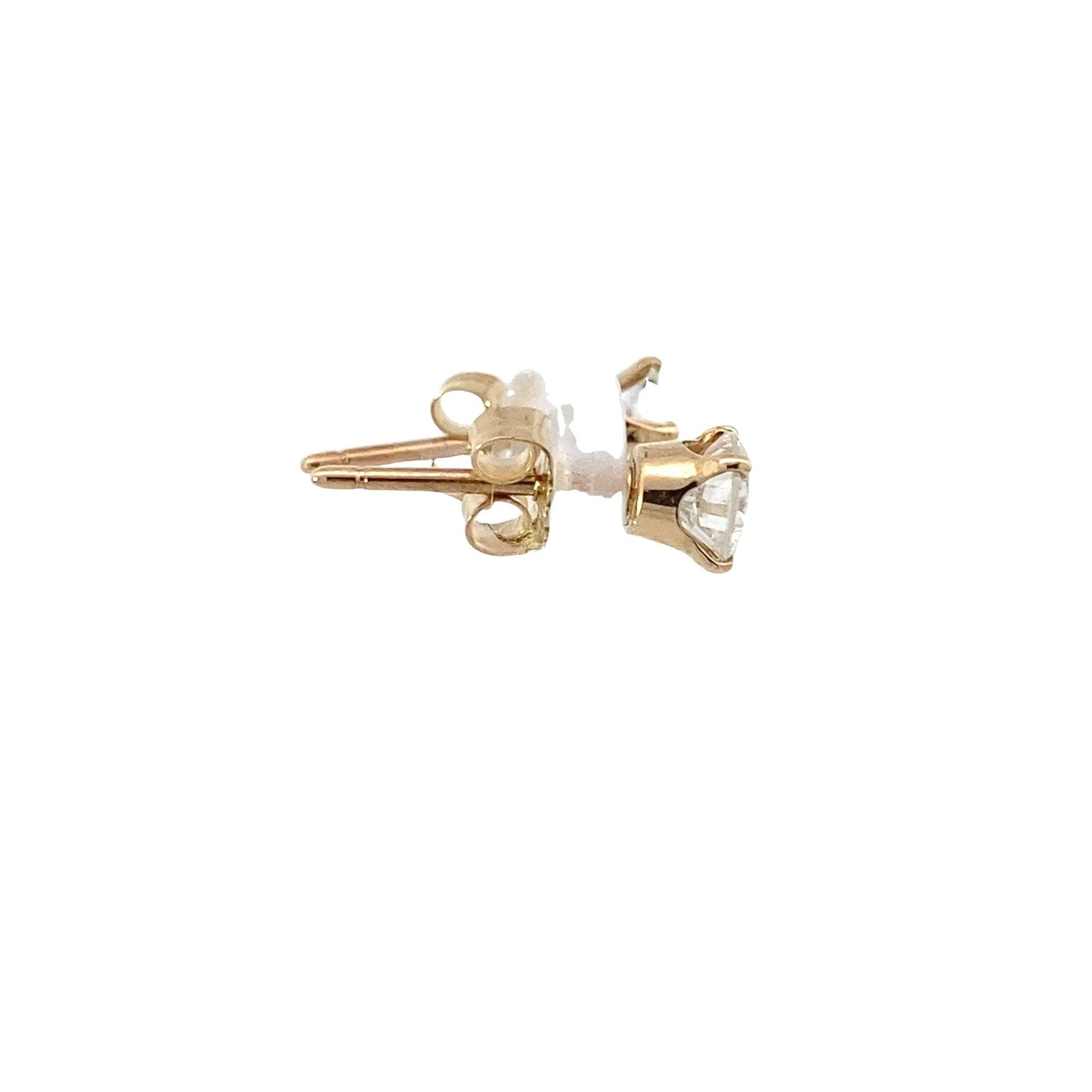 14K Yellow Gold Diamond Solitaire Earrings- 0.92ct