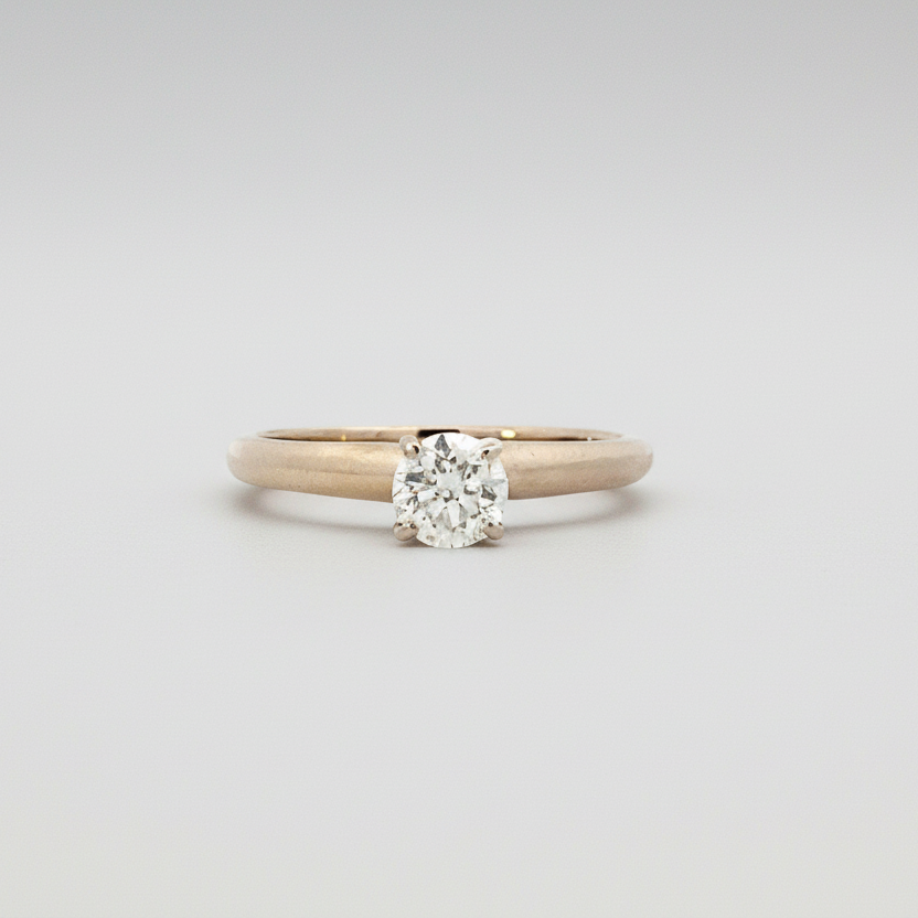 14K White Gold Diamond Solitaire Ring - 0.39ct