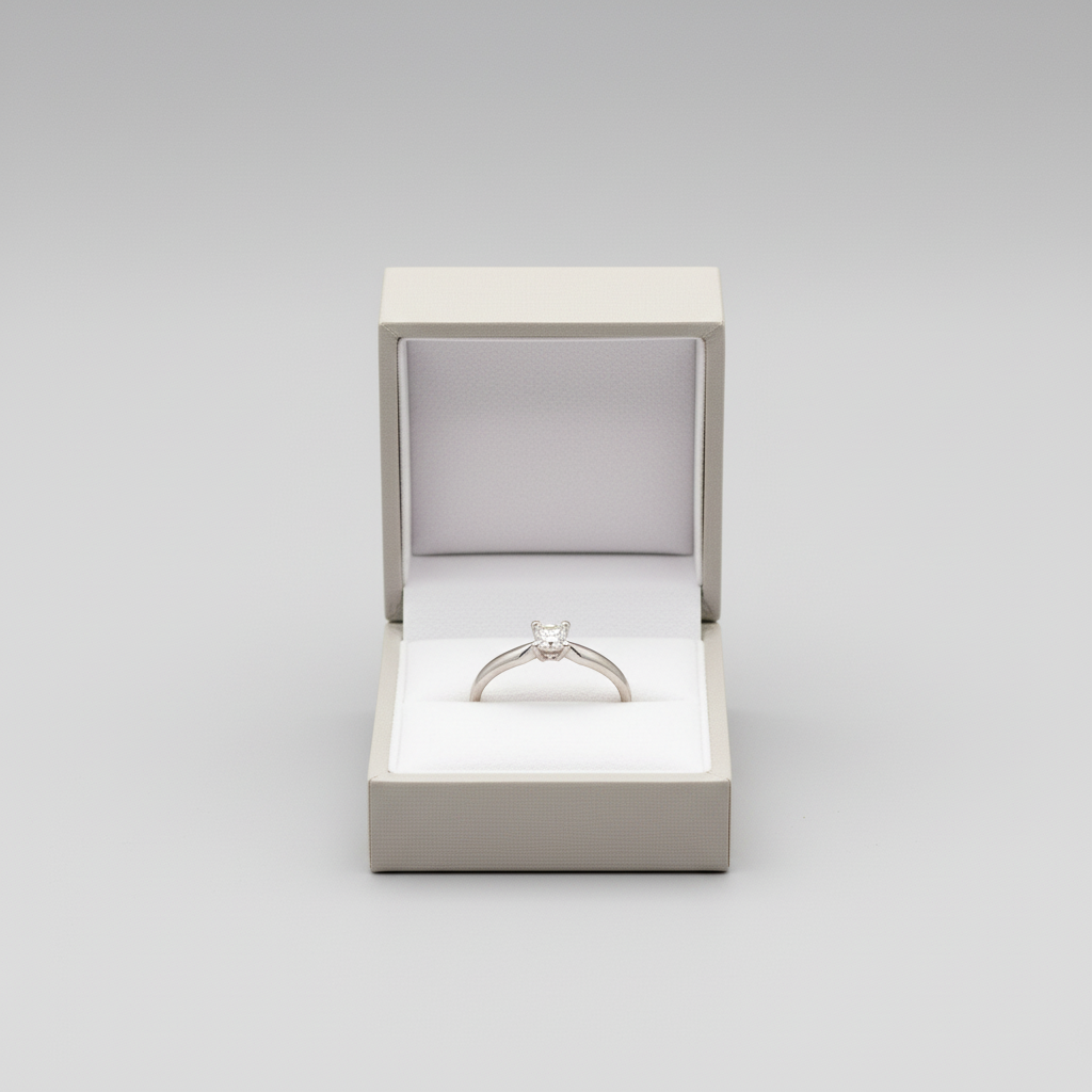 14K White Gold Solitaire ring - 0.25ct