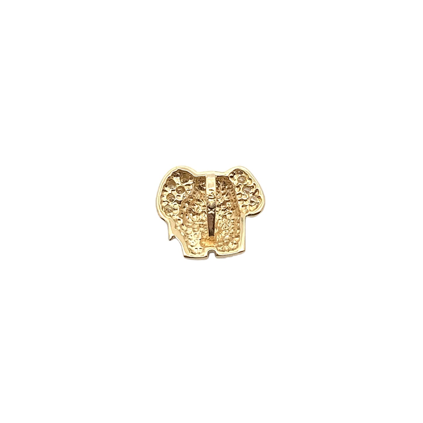 14K Yellow Gold CZ Elephant Pendant