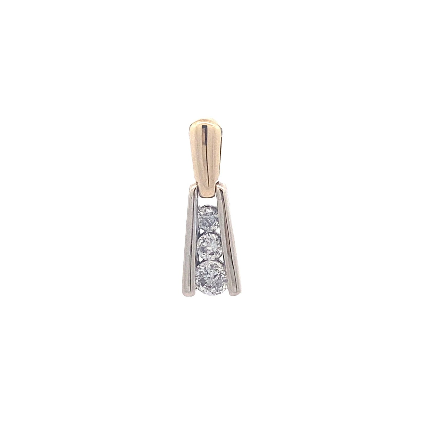 14K Yellow & White Gold Diamond Pendant - 0.49ct