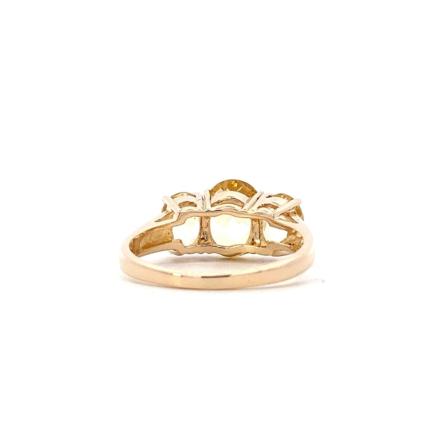 Anillo de oro amarillo de 14 quilates con citrino para mujer