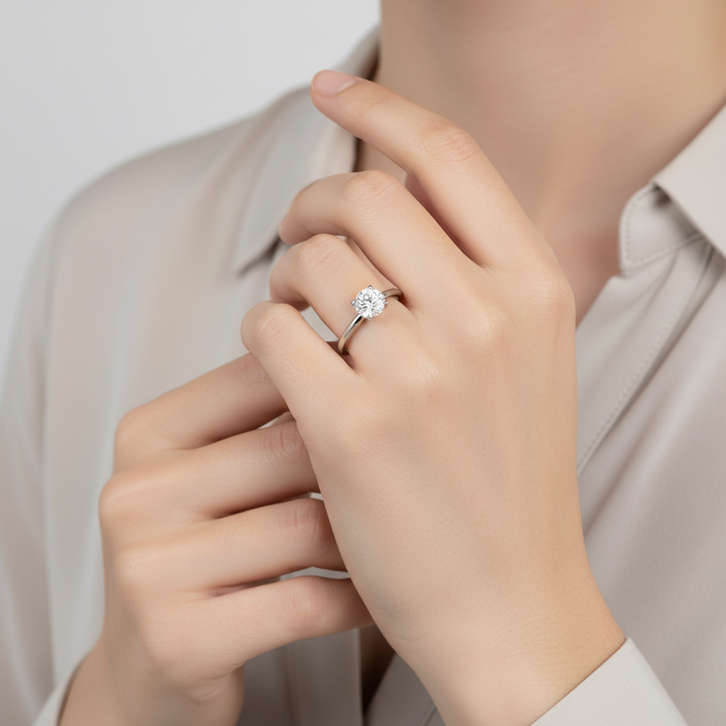 14K Yellow Gold Women's Solitaire Diamond Ring - 0.70ct