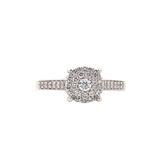 10K White Gold Women's Diamond Ring - 0.32ct