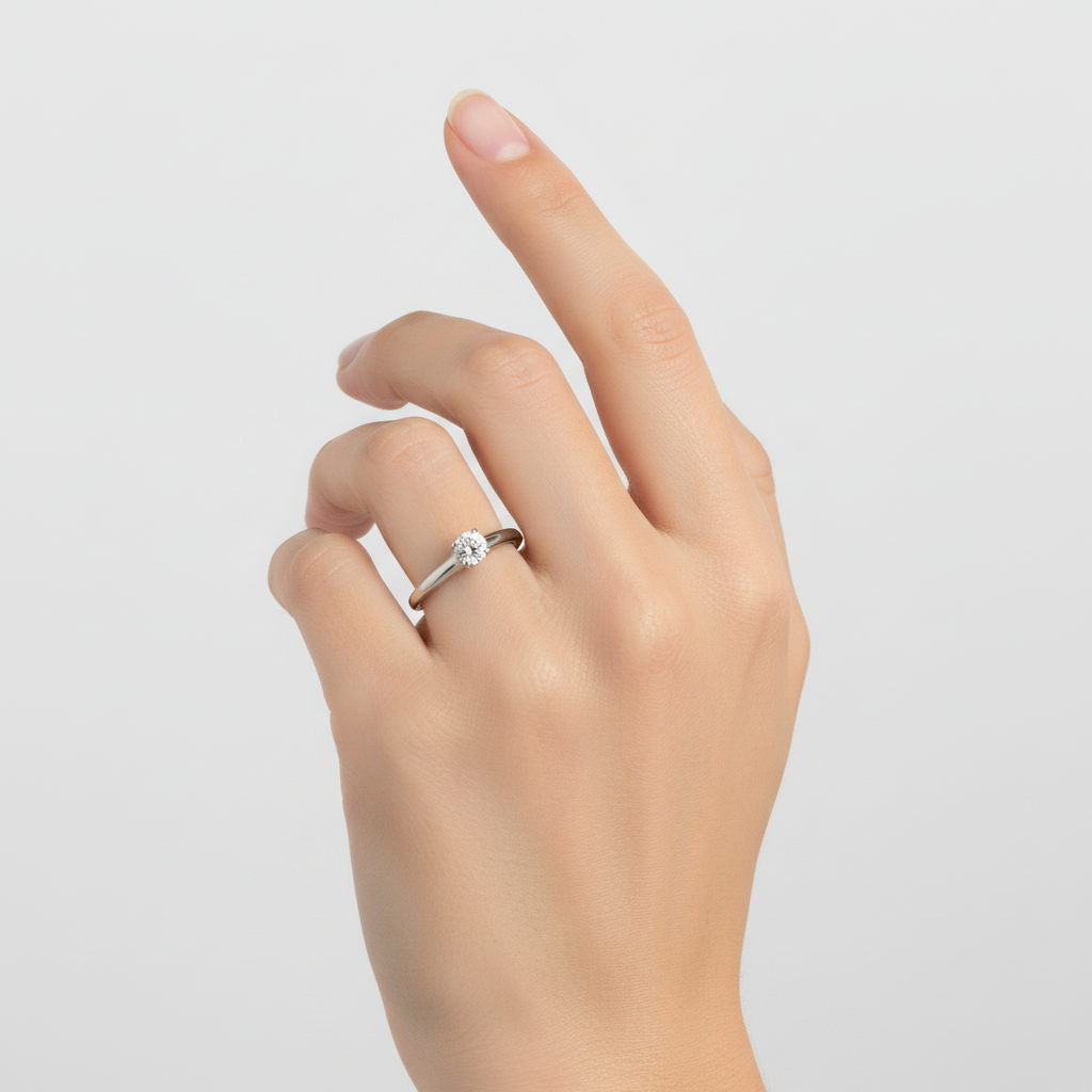 14K White Gold Solitaire Diamond Women's Ring - 0.25ct