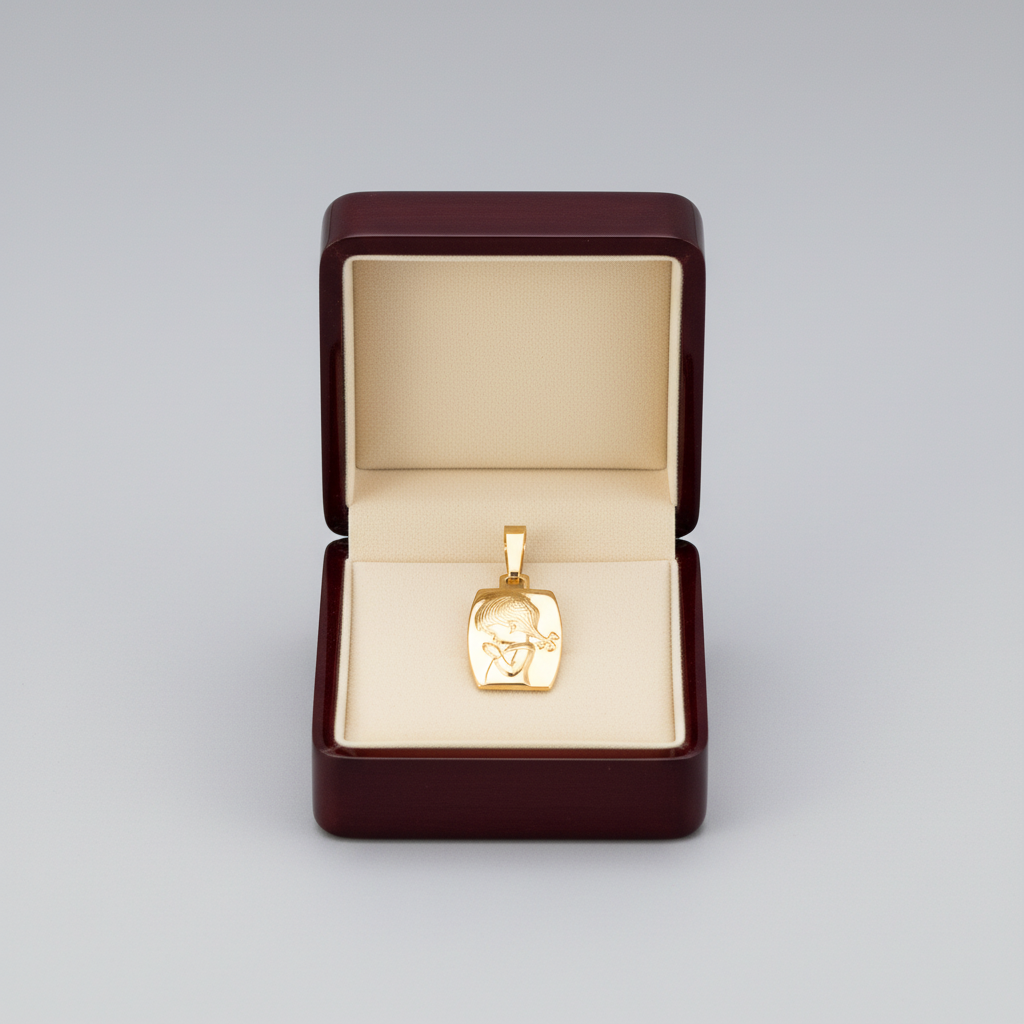 14K Yellow Gold Praying Child Pendant