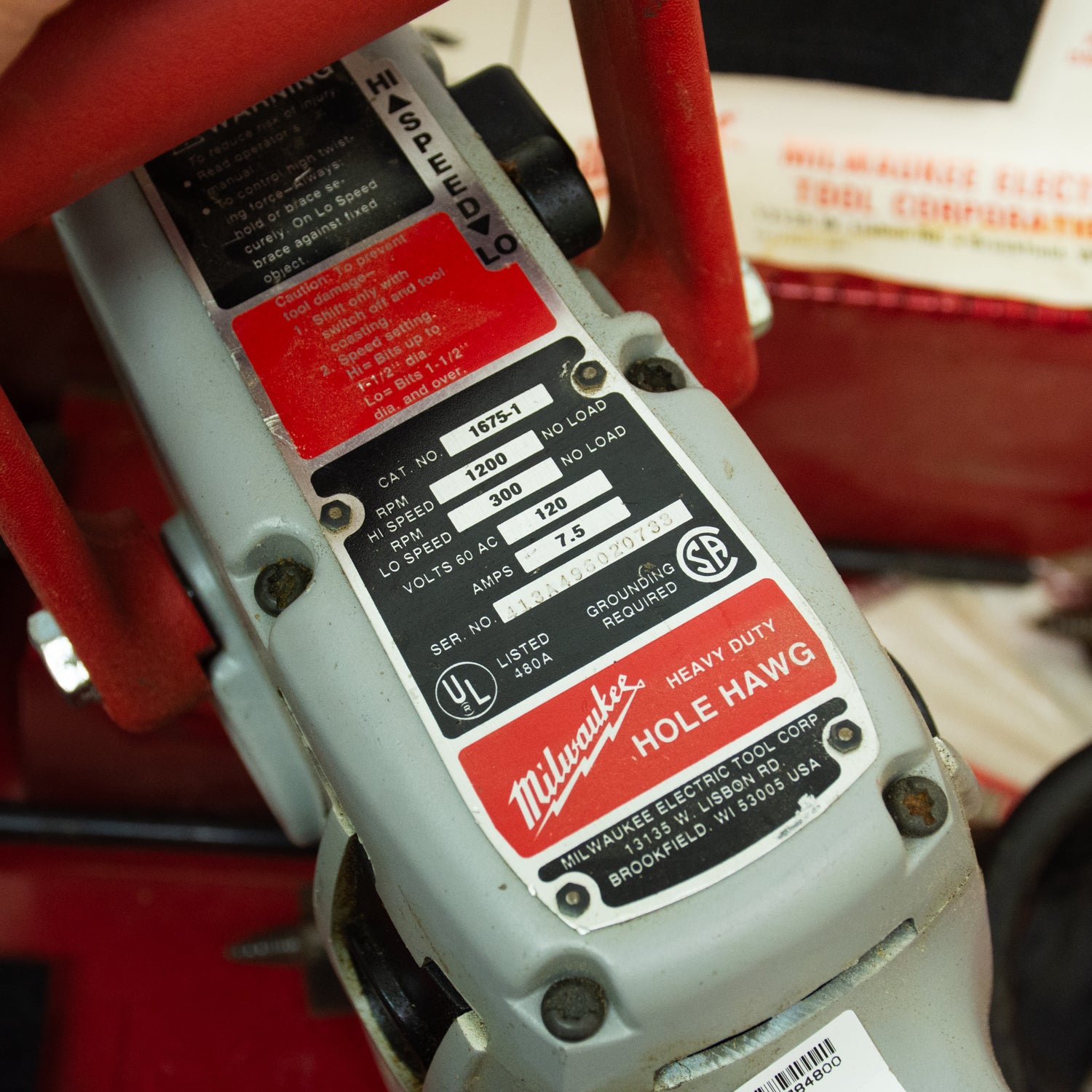 Milwaukee 1675-1 Hole Hawg Heavy Duty 7.5 Amp 1/2