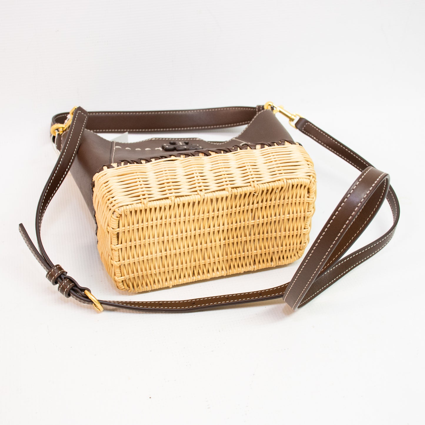Tory Burch McGraw Wicker Small Hobo Handbag