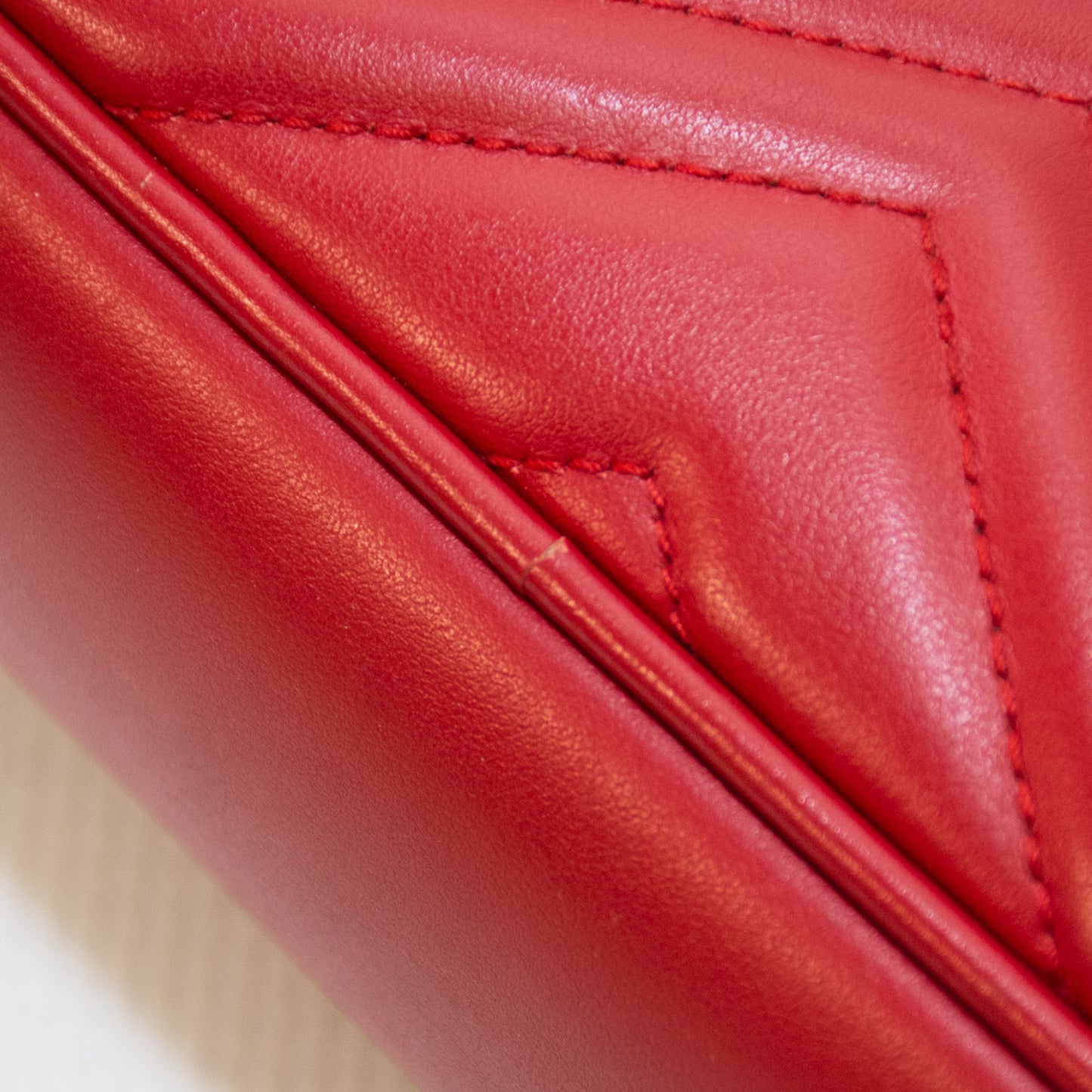 Gucci GG Marmont Red Leather Cross Body Bag - 447632