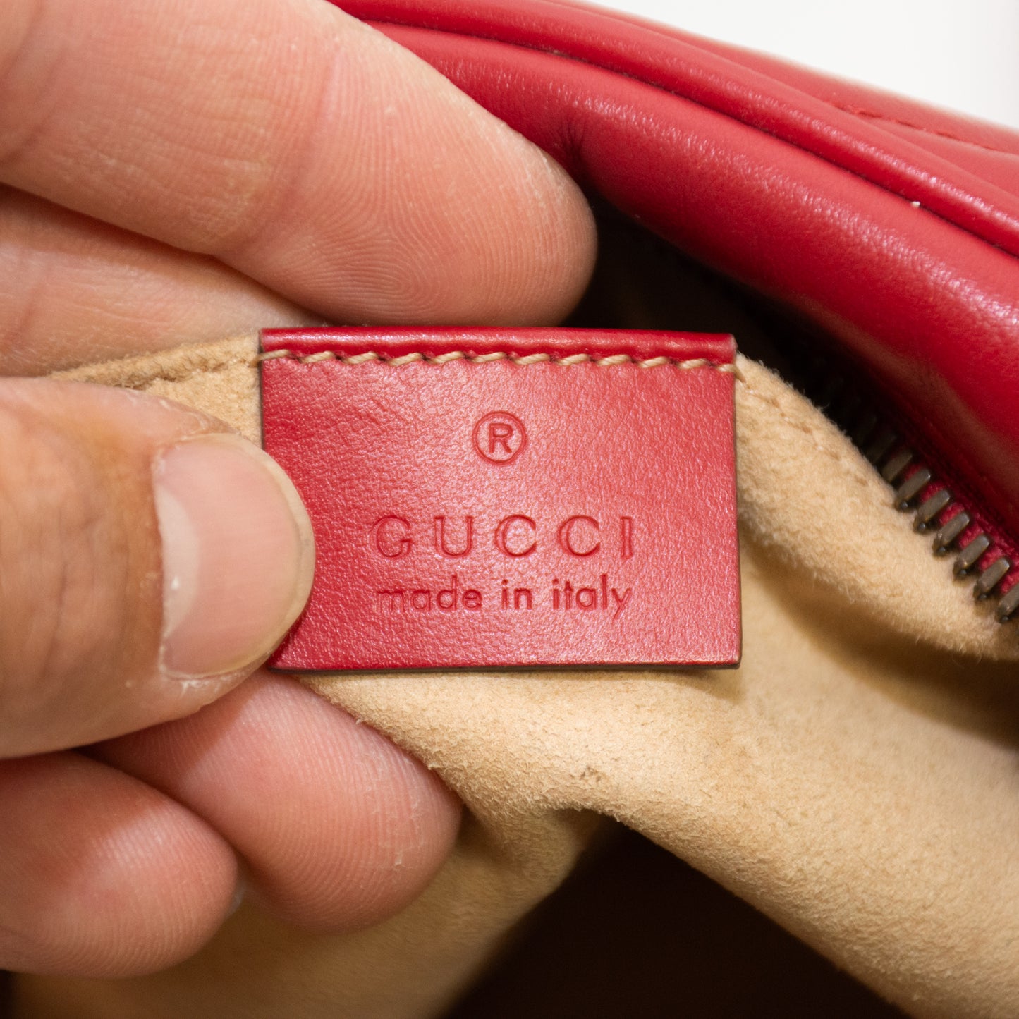 Gucci GG Marmont Red Leather Cross Body Bag - 447632