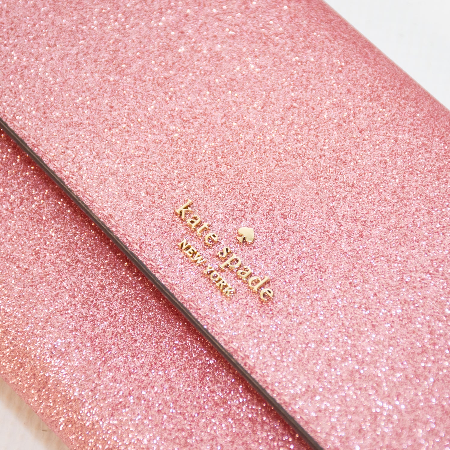 Kate Spade KE447 Glimmer Boxed Medium Flap Phone Wristlet Wallet - Pink