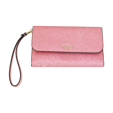 Kate Spade KE447 Glimmer Boxed Medium Flap Phone Wristlet Wallet - Pink