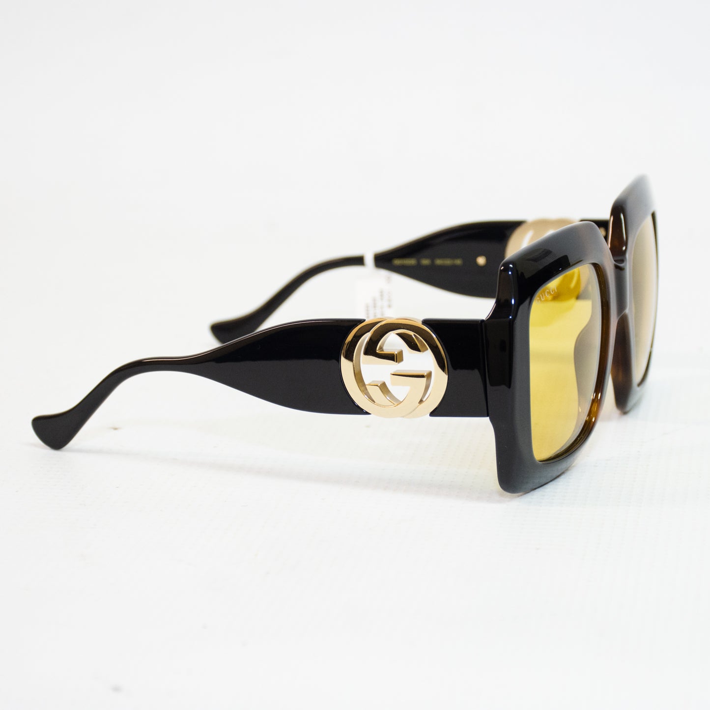 Gucci GG1022S Black Frame Yellow Tint Sunglasses