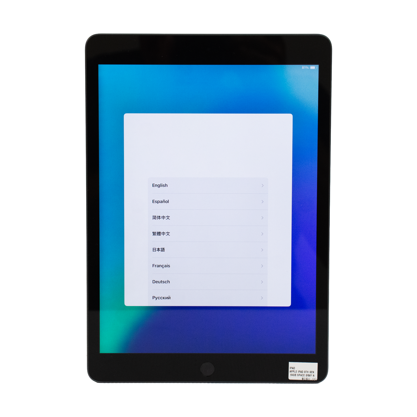 Apple iPad 9th Gen A2602 - 64 GB - Wifi - Space Gray