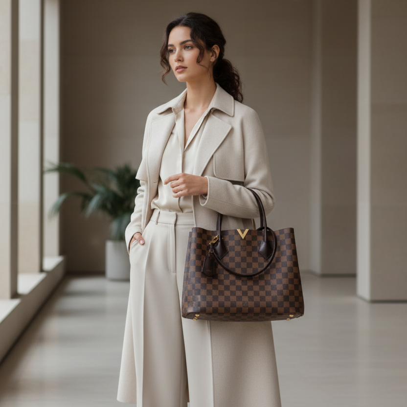 Louis Vuitton Kensington Brown Damier Handbag