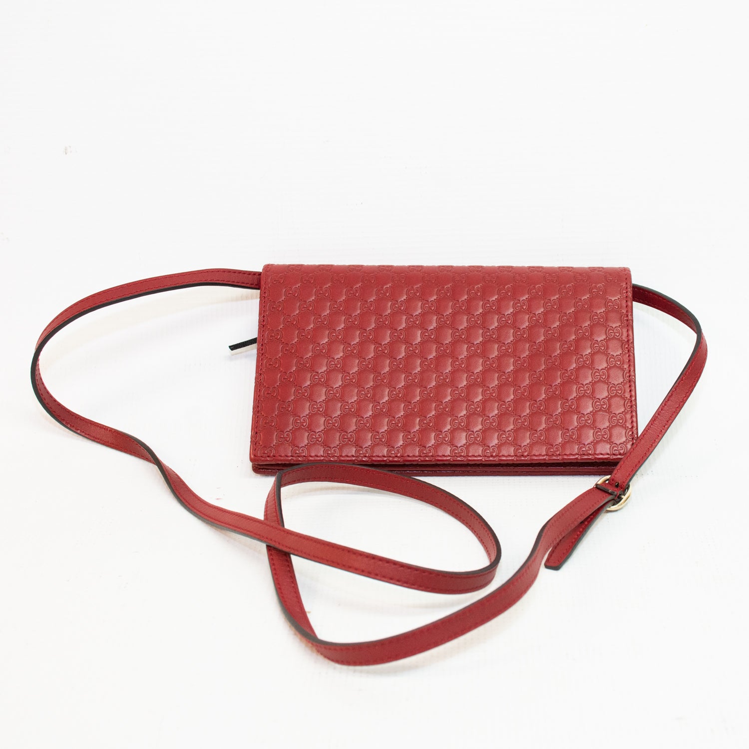 Gucci Micro GG Shima Leather Shoulder Wallet
