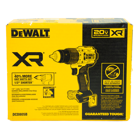 DEWALT DCD805B 20V Brushless 1/2In Hammer Drill