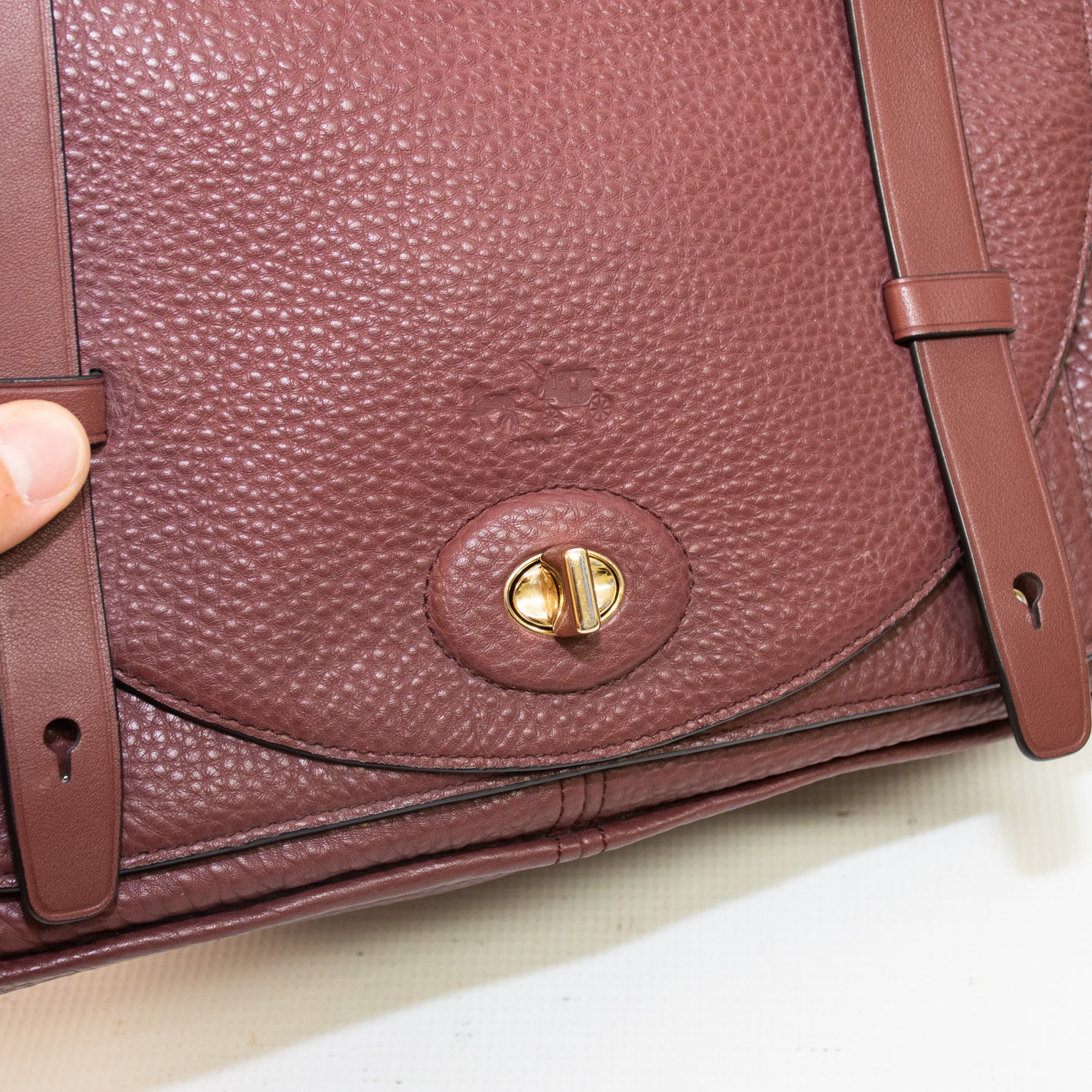 Coach 32263 Bleeker Brooklyn Pebble Leather Satchel