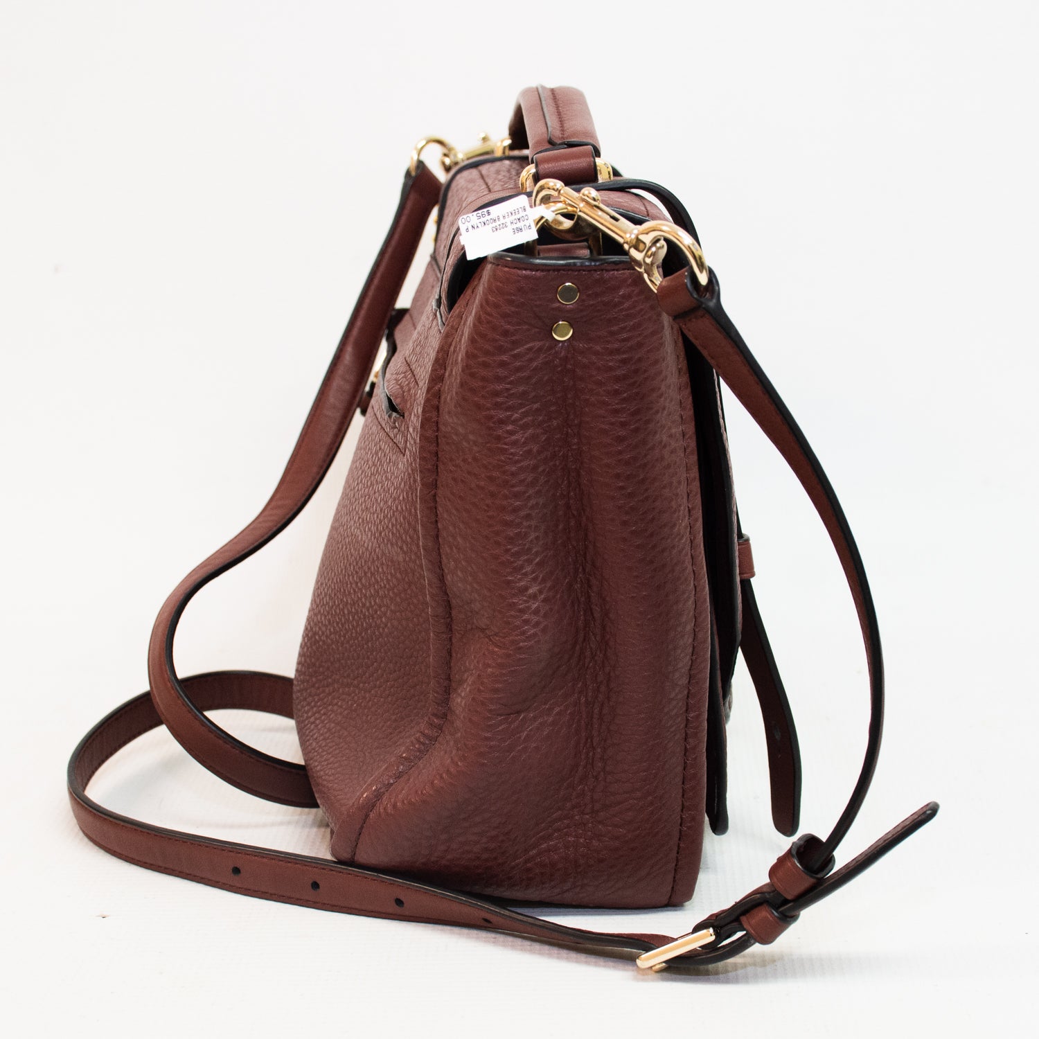 Coach 32263 Bleeker Brooklyn Pebble Leather Satchel