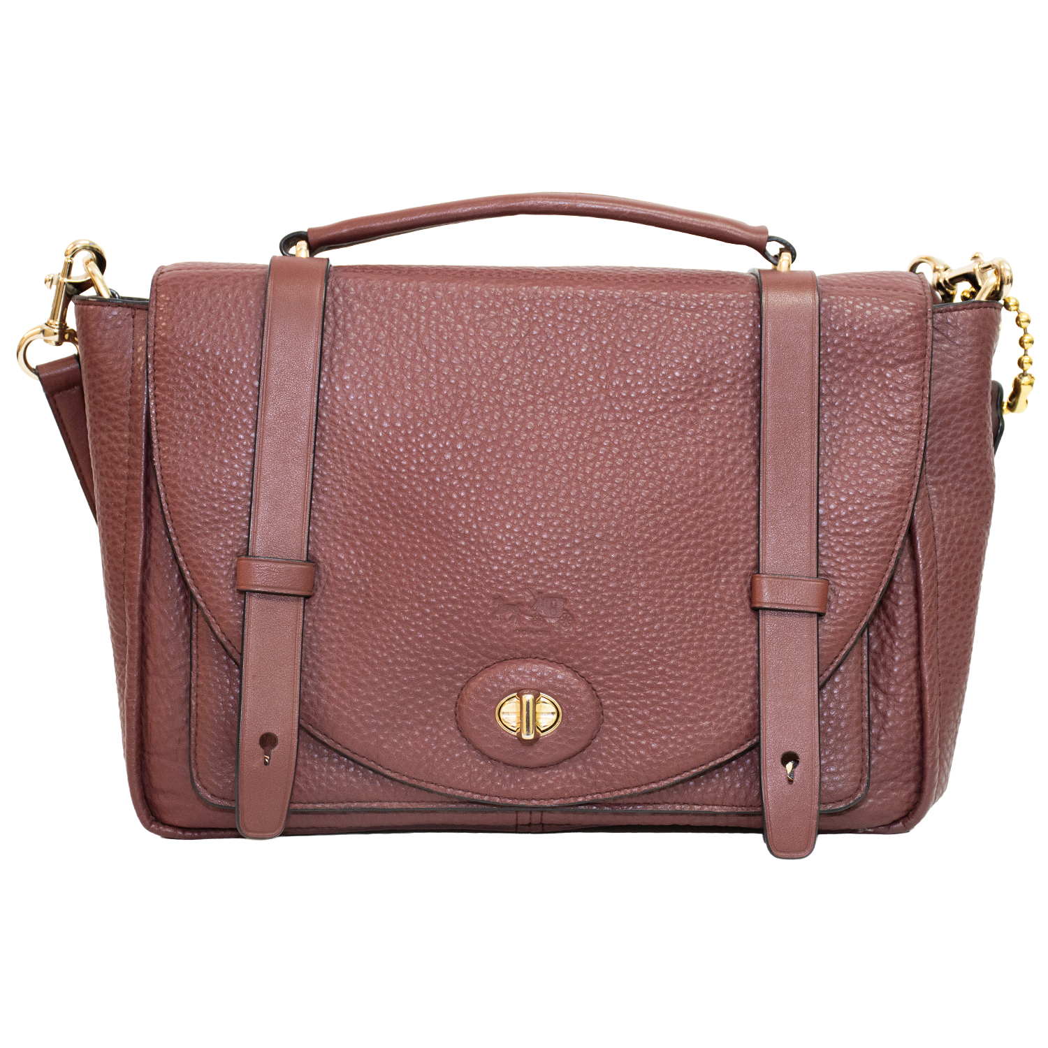 Coach 32263 Bleeker Brooklyn Pebble Leather Satchel